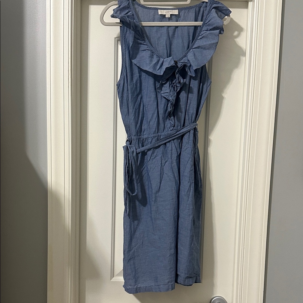 EUC Loft Chambray Dress Size 16
